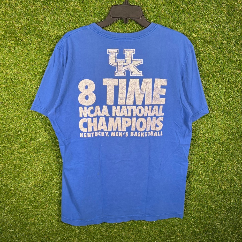 Nike Kentucky Wildcats Basketball 8 Time National Champions T-Shirt Blue‎ Mens L - Picture 3 of 5